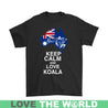 KEEP CALM AND LOVE KOALA R1-T-SHIRTS-HP Arts-Gildan Mens T-Shirt-Black-S-Vibe Cosy™