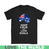 KEEP CALM AND LOVE KOALA R1-T-SHIRTS-HP Arts-Gildan Womens T-Shirt-Black-S-Vibe Cosy™