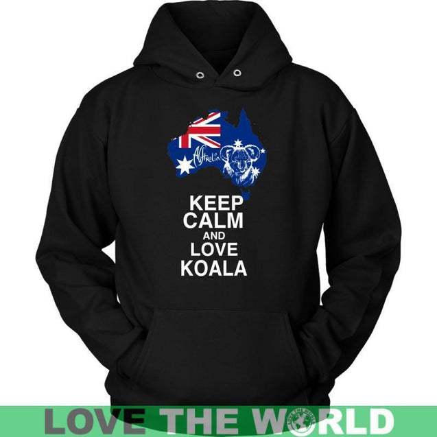 KEEP CALM AND LOVE KOALA R1-T-SHIRTS-HP Arts-Unisex Hoodie-Black-S-Vibe Cosy™