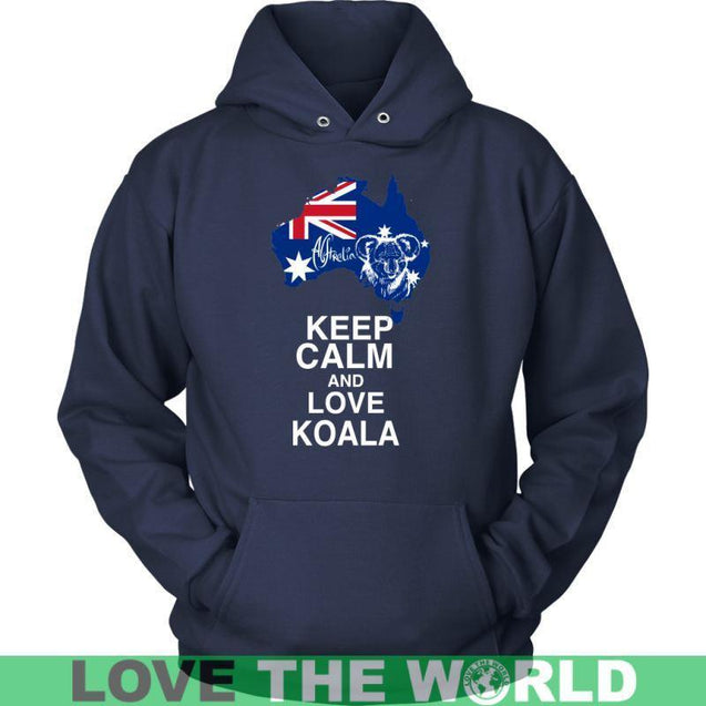 KEEP CALM AND LOVE KOALA R1-T-SHIRTS-HP Arts-Unisex Hoodie-Navy-S-Vibe Cosy™