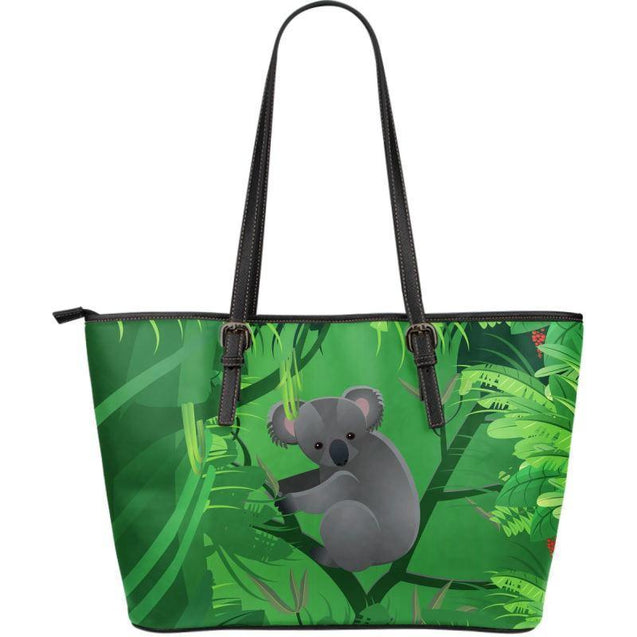 KOALA AUSTRALIA ON THE JUNGLE LARGE LEATHER TOTE BAG C1-LEATHER TOTES-HP Arts-KOALA AUSTRALIA ON THE JUNGLE LARGE LEATHER TOTE C1-Vibe Cosy™