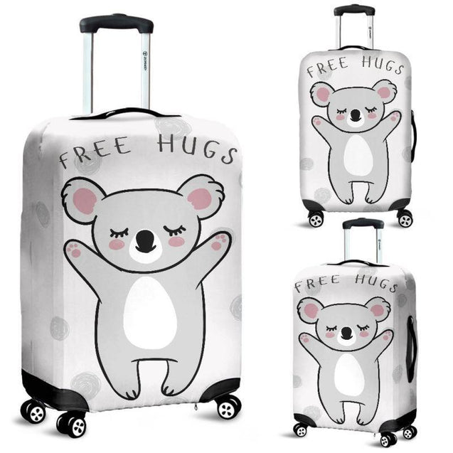 KOALA FREE HUGS AUSTRALIA LUGGAGE COVER H21-LUGGAGE COVERS-HP Arts-Luggage Covers - KOALA FREE HUGS AUSTRALIA LUGGAGE COVER NA1-Small 18-22 in / 45-55 cm-Vibe Cosy™