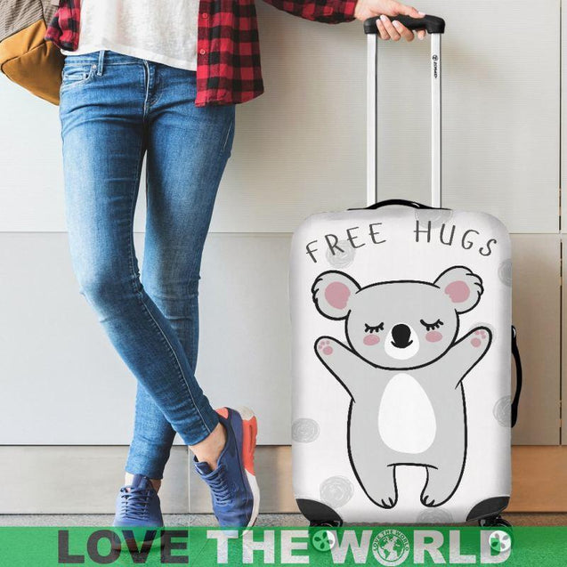 KOALA FREE HUGS AUSTRALIA LUGGAGE COVER H21-LUGGAGE COVERS-HP Arts-Luggage Covers - KOALA FREE HUGS AUSTRALIA LUGGAGE COVER NA1-Small 18-22 in / 45-55 cm-Vibe Cosy™