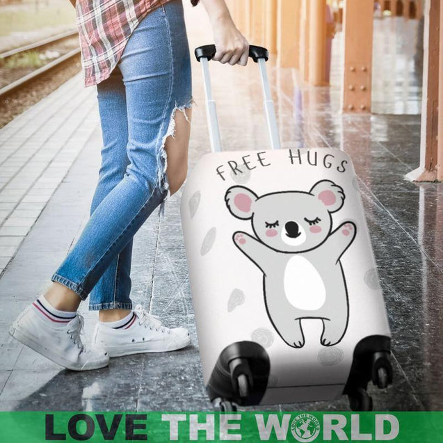 KOALA FREE HUGS AUSTRALIA LUGGAGE COVER H21-LUGGAGE COVERS-HP Arts-Luggage Covers - KOALA FREE HUGS AUSTRALIA LUGGAGE COVER NA1-Small 18-22 in / 45-55 cm-Vibe Cosy™