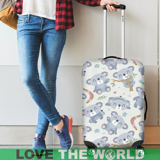 KOALA PATTERN 2 AUSTRALIA LUGGAGE COVER H21-LUGGAGE COVERS-HP Arts-Luggage Covers - KOALA PATTERN 2 AUSTRALIA LUGGAGE COVER NA1-Small 18-22 in / 45-55 cm-Vibe Cosy™