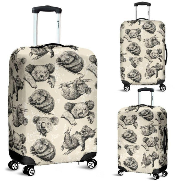 KOALA PATTERN 3 AUSTRALIA LUGGAGE COVER H21-LUGGAGE COVERS-HP Arts-Luggage Covers - KOALA PATTERN LUGGAGE COVER NA1-Small 18-22 in / 45-55 cm-Vibe Cosy™