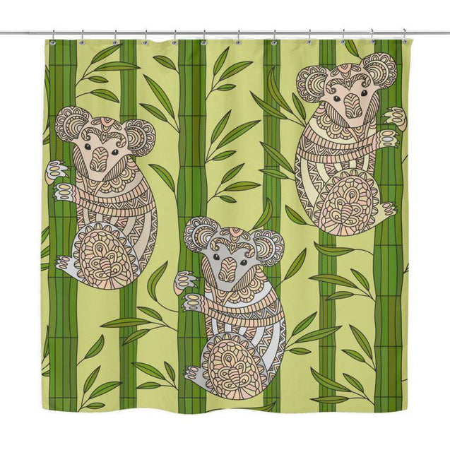 KOALA SHOWER CURTAIN Q1-SHOWER CURTAINS-HP Arts-KOALA SHOWER CURTAIN Q1-Vibe Cosy™