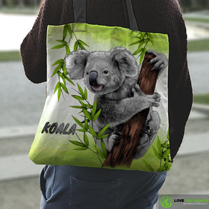 Koala bags - Australia tote bags NN6-TOTE BAGS-HP Arts-Green-Vibe Cosy™