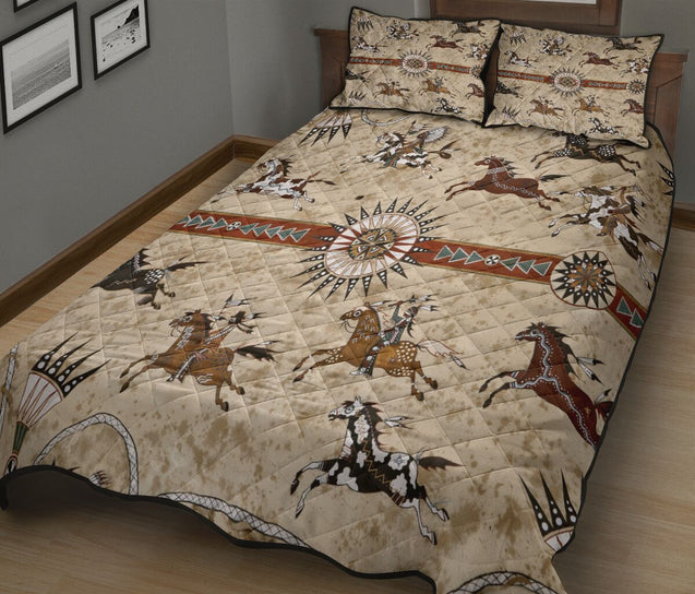 Native American Horses Pattern Quilt Bedding Set Pi200504S1-Quilt-MP-Twin-Vibe Cosy™