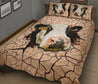 Cow Farm Earth Crack Style 3D Quilt Bedding Set