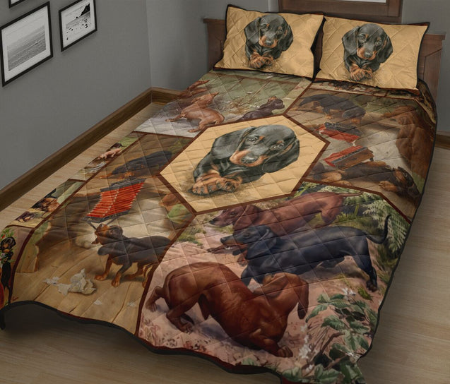 Dachshunds Quilt Bedding Set MP959-Bedding-MP-Twin-Vibe Cosy™