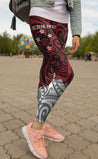 New Zealand Maori Fern Red Edition Leggings-Apparel-HD09-Legging-S-Vibe Cosy™