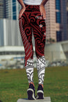 New Zealand Maori Fern Red Edition High Waist Leggings NVD-Apparel-Dung Van-Legging-S-Vibe Cosy™