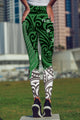 New Zealand Maori Fern Green Edition High Waist Leggings-Apparel-HD09-Legging-S-Vibe Cosy™