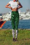 New Zealand Maori Fern Green Edition High Waist Leggings-Apparel-HD09-Legging-S-Vibe Cosy™