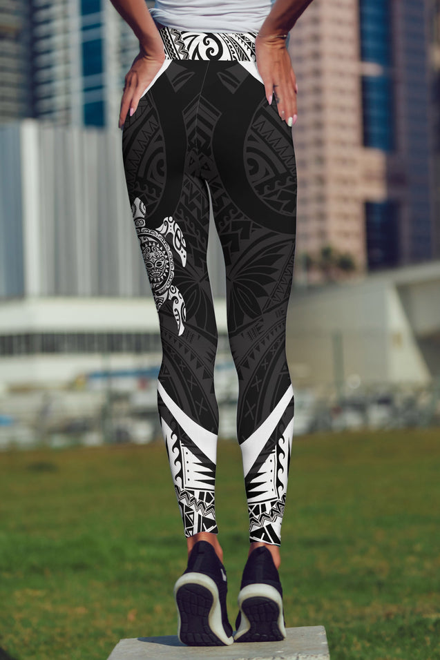 Turtle Maori Tattoo Legging Waisband Hight-Apparel-HD09-Legging-S-Vibe Cosy™