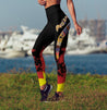 Australia Red Black Animals Pattern High Waist Leggings-Apparel-HD09-Legging-S-Vibe Cosy™