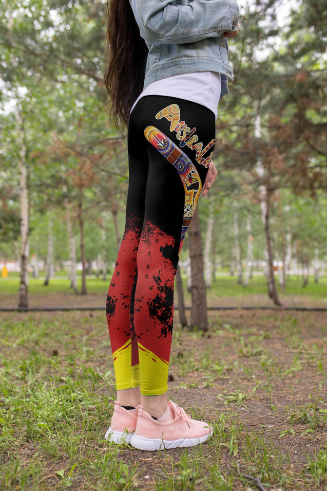 Australia Red Black Animals Pattern Legging-Apparel-HD09-Legging-S-Vibe Cosy™