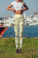 Newspaper Mushrooms Legging Hight Waistband-Apparel-NTH-Legging-S-Vibe Cosy™