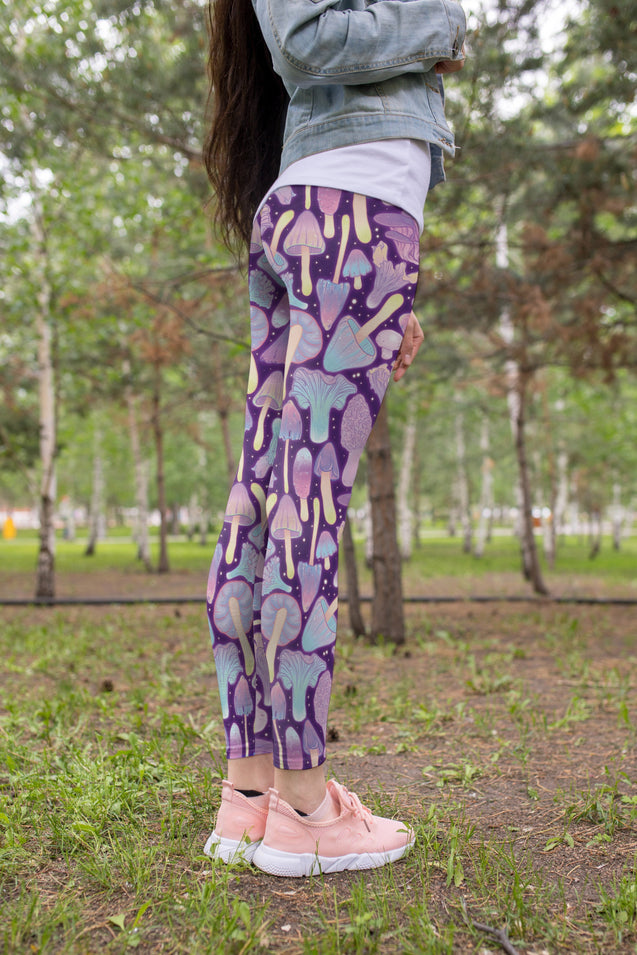 All Over Print Violet Many mushroom-Apparel-NTH-Legging-S-Vibe Cosy™