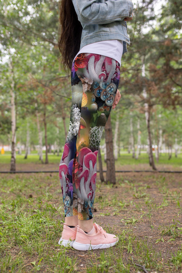 All Over Print Beautiful mushrooms-Apparel-NTH-Legging-S-Vibe Cosy™