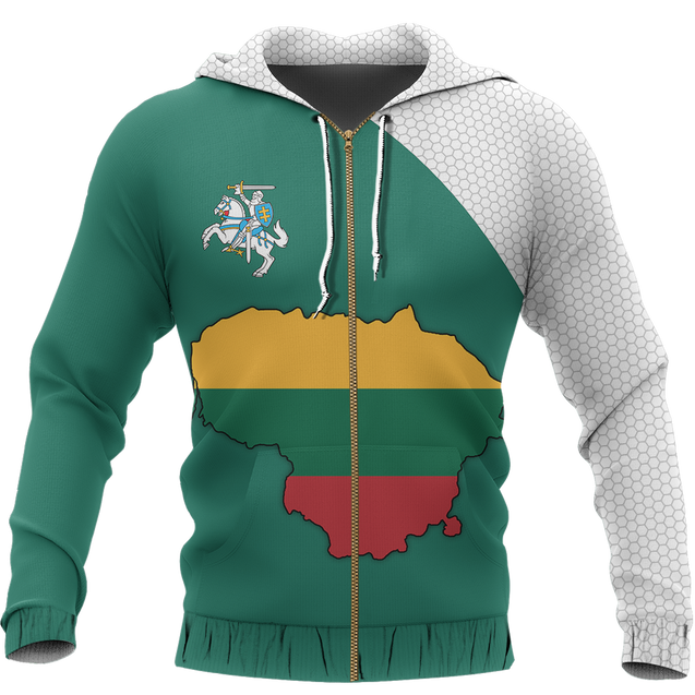 Lithuania Map Special Hoodie-Apparel-Phaethon-Zipped Hoodie-S-Vibe Cosy™