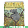 Lovely Koala Australia Bedding Set K5-BEDDING SETS-HP Arts-Bedding Set - Beige - LOVELY KOALA IN AUSTRALIA BEDDING SET-Queen/Full-Black/Beige-Vibe Cosy™