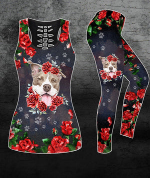 Pitbull Rose Combo Tank + Legging TA032013-Apparel-TA-S-S-Vibe Cosy™