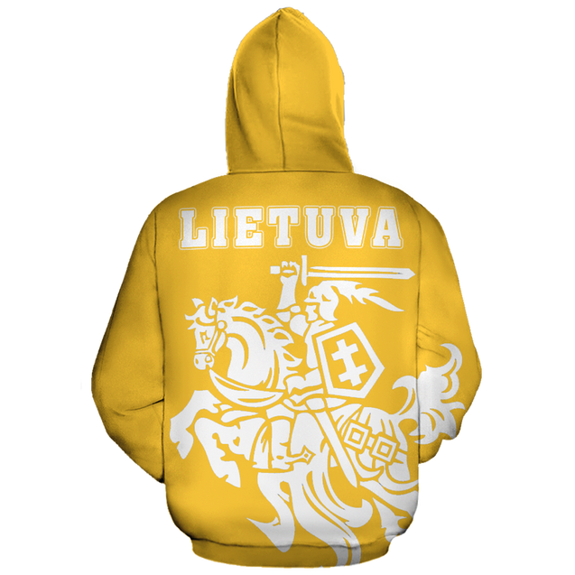 Lithuanian Vytis In Me All-Over Hoodie Yellow-Apparel-Phaethon-Zipped Hoodie-S-Vibe Cosy™