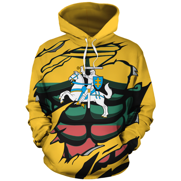 Lithuanian Vytis In Me All-Over Hoodie Yellow-Apparel-Phaethon-Hoodie-S-Vibe Cosy™