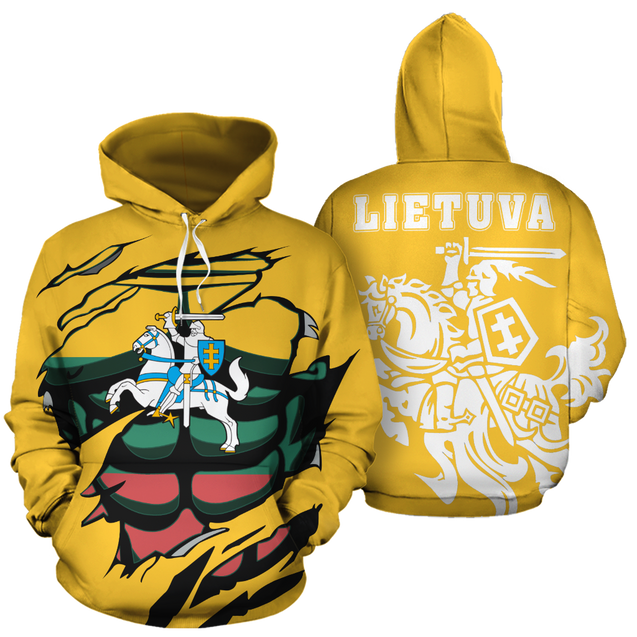 Lithuanian Vytis In Me All-Over Hoodie Yellow-Apparel-Phaethon-Hoodie-S-Vibe Cosy™