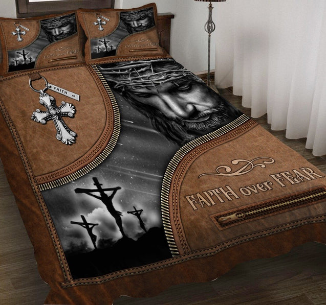 Faith Over Fear Jesus Bedding Set Pi08012102