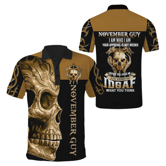 November Guy Skull 3D All Over Printed Shirts For Men and Women