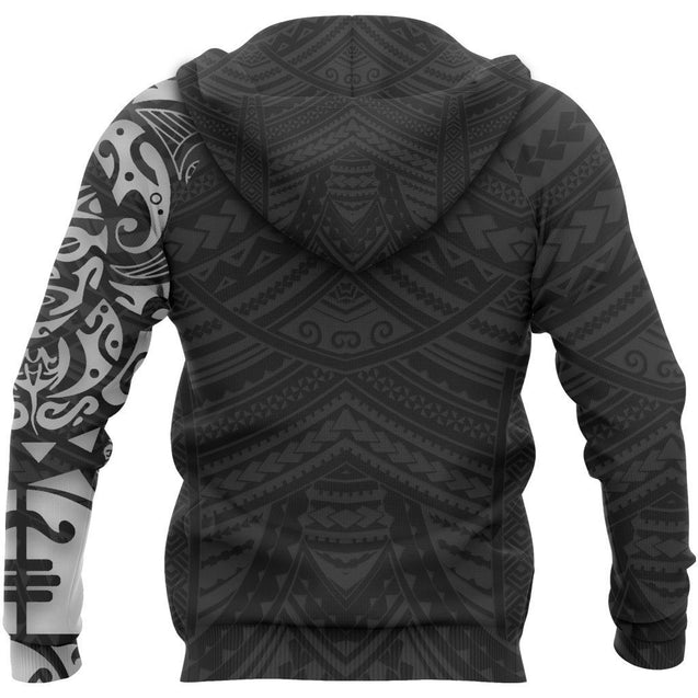 Maori Lion Tattoo New Zealand All Over Hoodie White NVD-Apparel-Dung Van-Hoodie-S-Vibe Cosy™