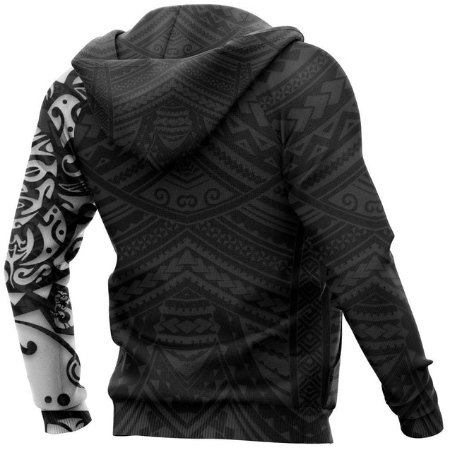 Maori Lion Tattoo New Zealand All Over Hoodie White NVD-Apparel-Dung Van-Hoodie-S-Vibe Cosy™
