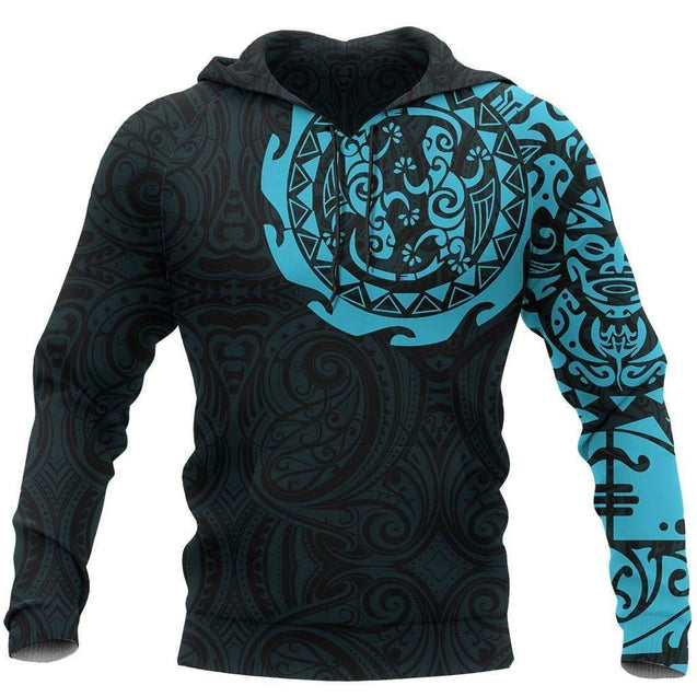 Maori Tangaroa Tattoo New Zealand All Over Hoodie - Blue HC-Apparel-Huyencass-Hoodie-S-Vibe Cosy™
