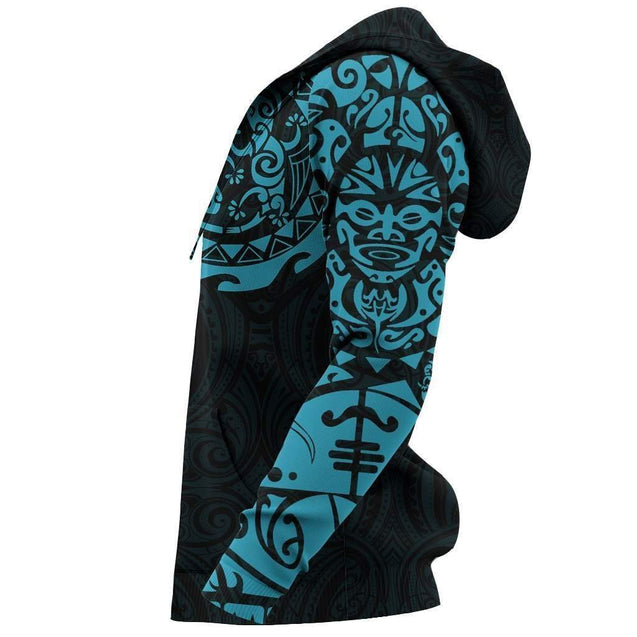 Maori Tangaroa Tattoo New Zealand All Over Hoodie - Blue HC-Apparel-Huyencass-Hoodie-S-Vibe Cosy™