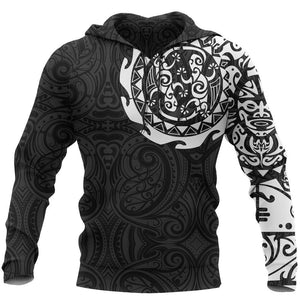 Maori Tangaroa Tattoo New Zealand All Over Hoodie - White NVD-Apparel-Dung Van-Hoodie-S-Vibe Cosy™