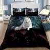 Awesome Night Black And White Wolves Bedding Set MH0310201-MEI