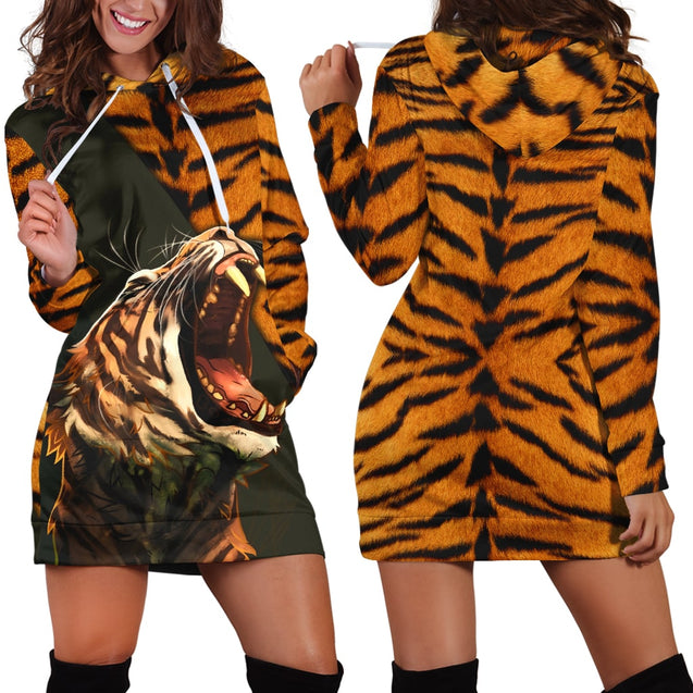 Powerful Screaming Tiger Hoodie Dress Blanket MH2008203-TQH