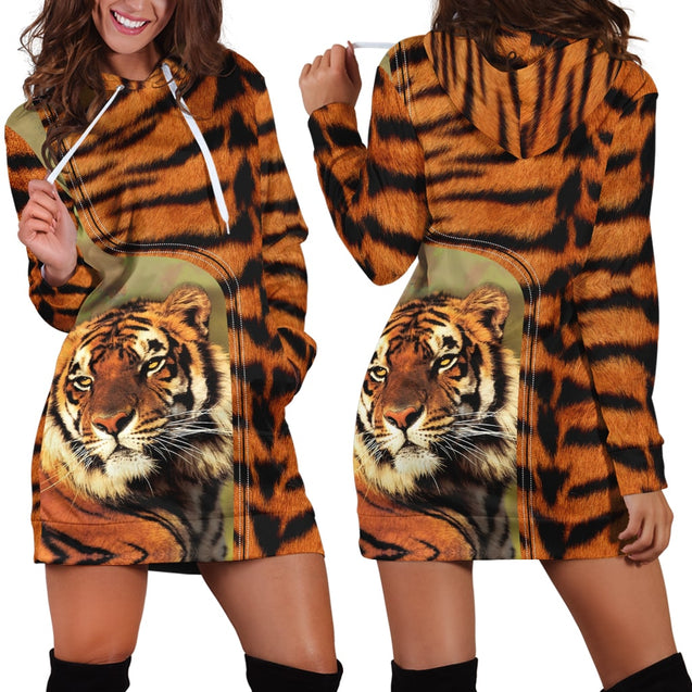 Powerful Tiger Hoodie Dress Blanket MH1908201-TQH