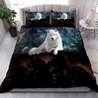 Awesome Night Black And White Wolves Bedding Set MH0310201-MEI