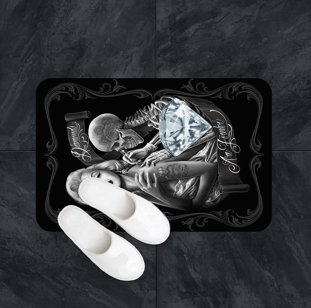 Marilyn Monroe and Skull Shower Curtains-Home Decor-Printify-Bath mats 20x32-Vibe Cosy™