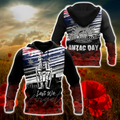 Anzac day Lest we forget Soldier 3D print shirts