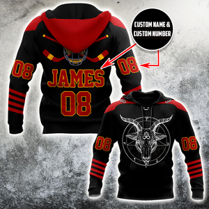 3D All Over Printed Hockey Satanic Unisex Shirts Custom Name Custom number  XT