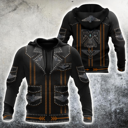 Native Cowboy Jacket No13 Cosplay 3D Over Printed Unisex Deluxe Hoodie ML