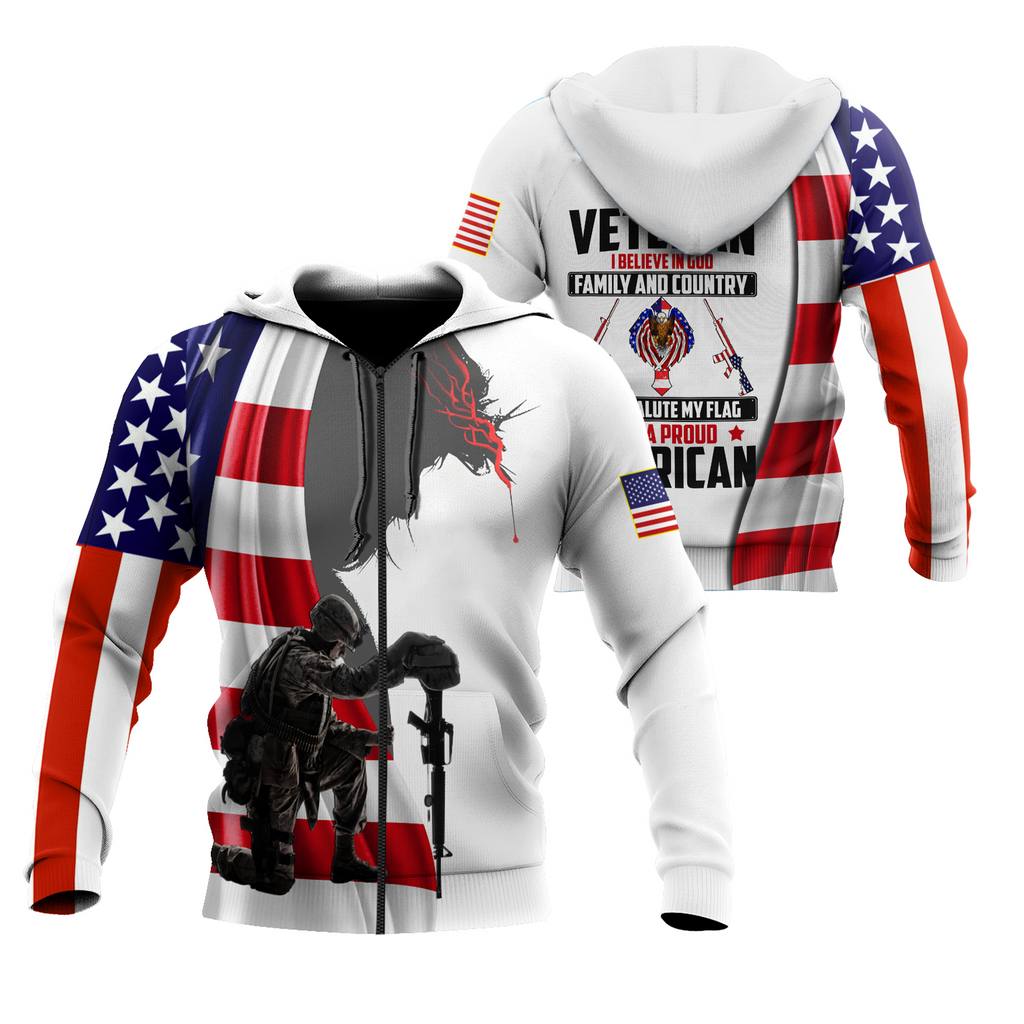 I Am Veteran I Believe In God Family And Country 3D All Over Printed Shirts For Men and Women TA0706202