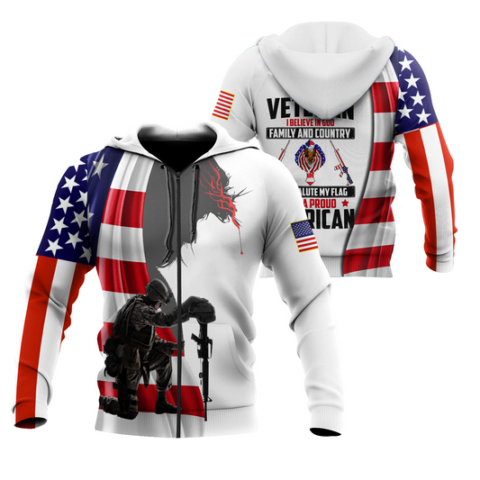 I Am Veteran I Believe In God Family And Country 3D All Over Printed Shirts For Men and Women TA0706202