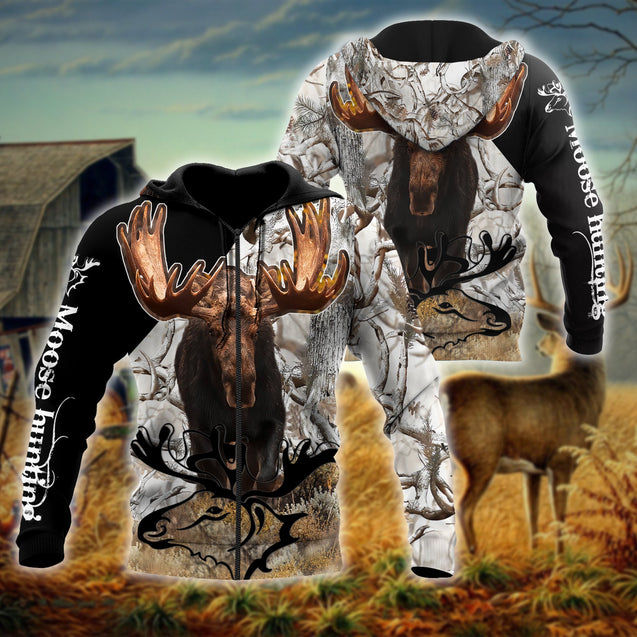 Moose Hunting 3D All Over Print  Hoodie MH180820