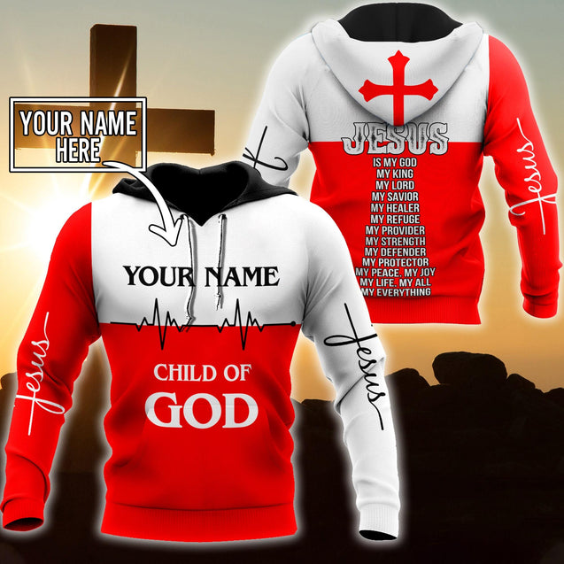 Premium Christian Jesus Custom Name 3D Printed Unisex Shirts